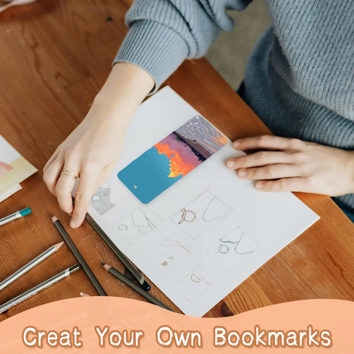 DSYIL Blank Bookmarks with Tassels 14 x 5cm (5.5 x 2 Inches) | DIY Craft Paper for Personalization - view 6