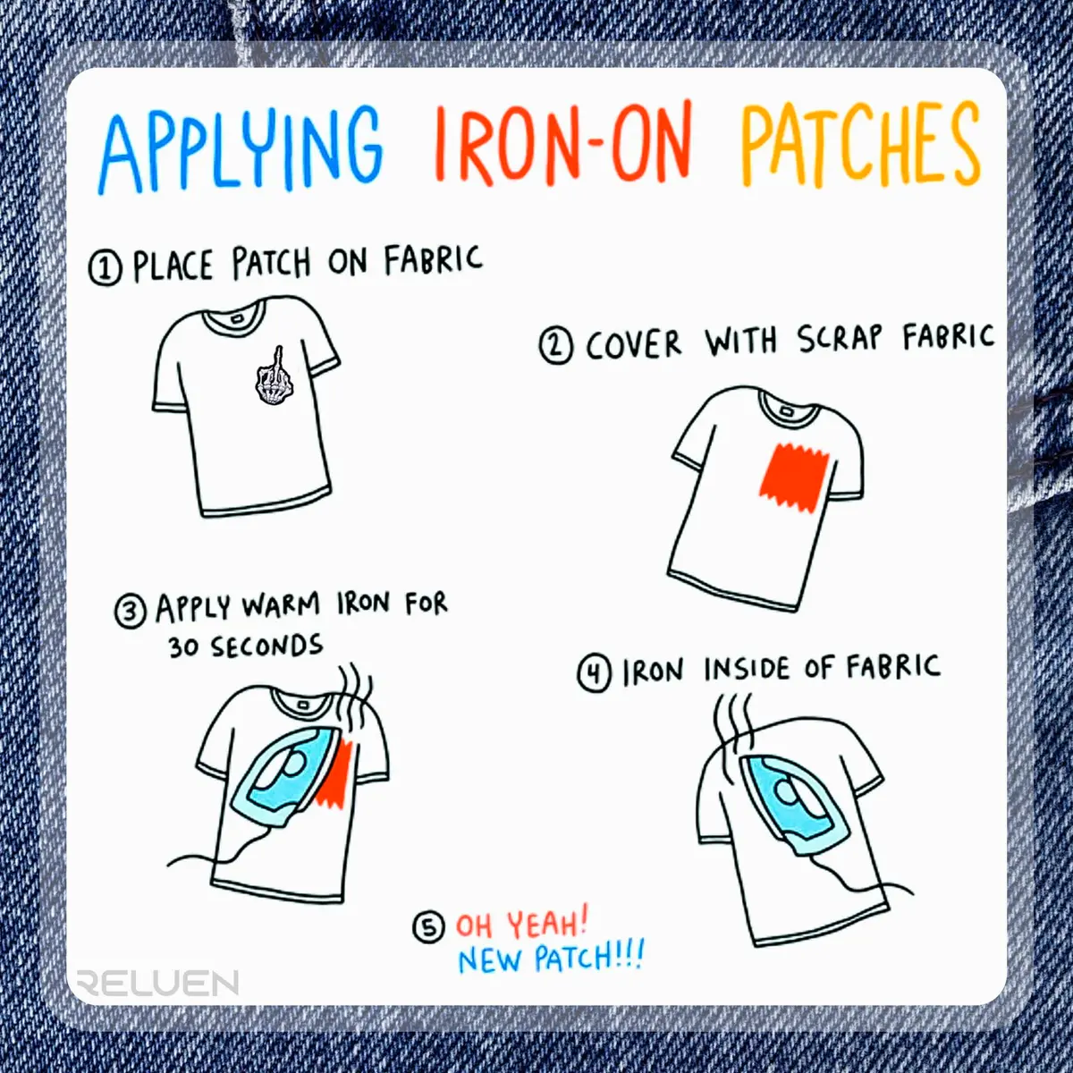 Reluen Skeleton Middle Finger Iron On Patch 12.7cm x 5cm (5" x 2") | Gothic Halloween Costume Embellishment - view 4