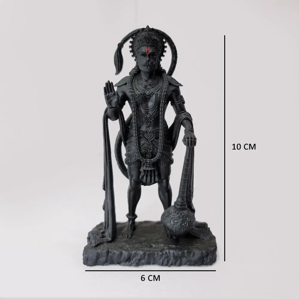 Murti hub Hanuman Figurine 12cm (4.72in) | Lord King of Sarangpur Idol for Car Dashboard, Temple, Office - view 6