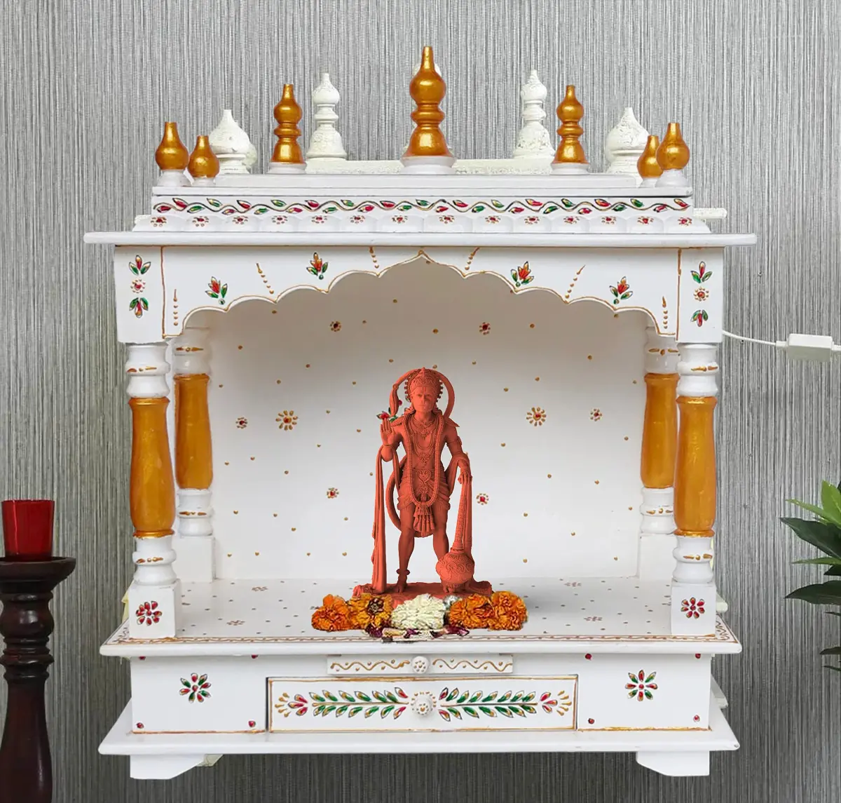 Murti hub Hanuman Figurine 12cm (4.72in) | Lord King of Sarangpur Statue for Car Dashboard & Home Decor - view 8