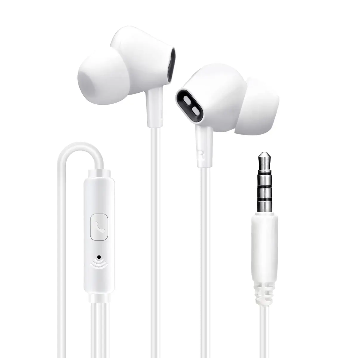Aylaa Wired Earbuds Headphones for School with Microphone Noise Isolating Stereo Bass in-Ear Earphones – for Smartphones, Tablets, Schools, Ipads, Multiuse - 3.5mm Plug in Audio Jack - White - main product image