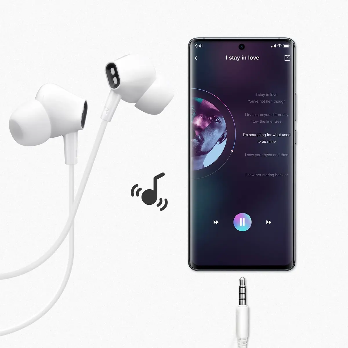 Aylaa Wired Earbuds Headphones for School with Microphone Noise Isolating Stereo Bass in-Ear Earphones – for Smartphones, Tablets, Schools, Ipads, Multiuse - 3.5mm Plug in Audio Jack - White - view 3