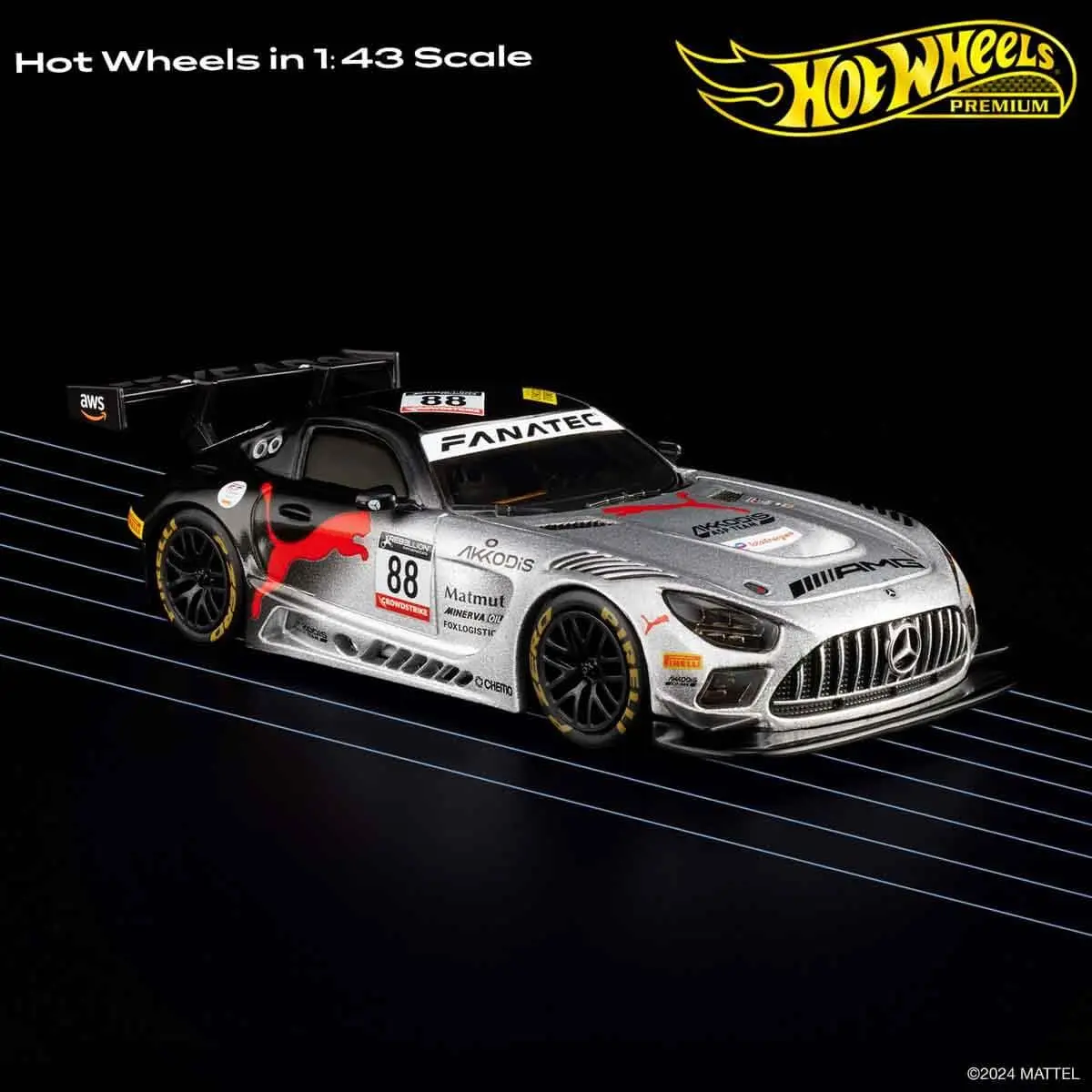 Hot Wheels Real Riders Mercedes-AMG GT3 Die Cast Car 1:43 Scale HMD44 | Premium Collectible for Adults - view 5