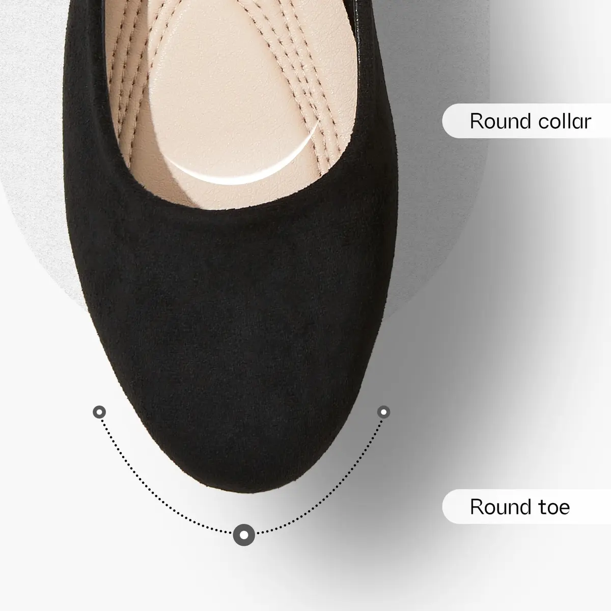 Shupua Flats for Women Round Toe Black Ballet Flats Work Shoes Size 9 | Foldable, Comfortable, Anti-slip - view 3