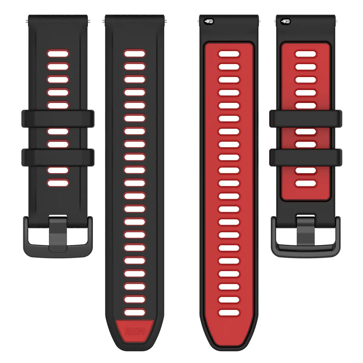 Hijiawee Watch Band for Garmin 265S/255S/Venu 2S, 18mm Silicone Replacement Strap, Black&Red | Durable & Quick Release - view 5
