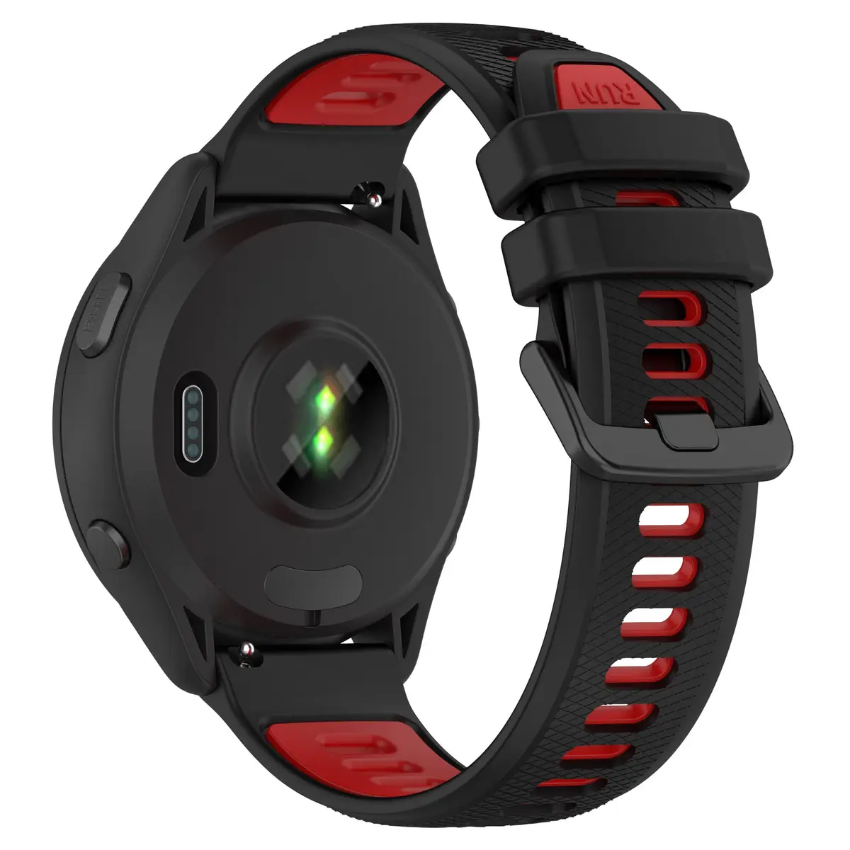 Hijiawee Watch Band for Garmin 265S/255S/Venu 2S, 18mm Silicone Replacement Strap, Black&Red | Durable & Quick Release - view 2