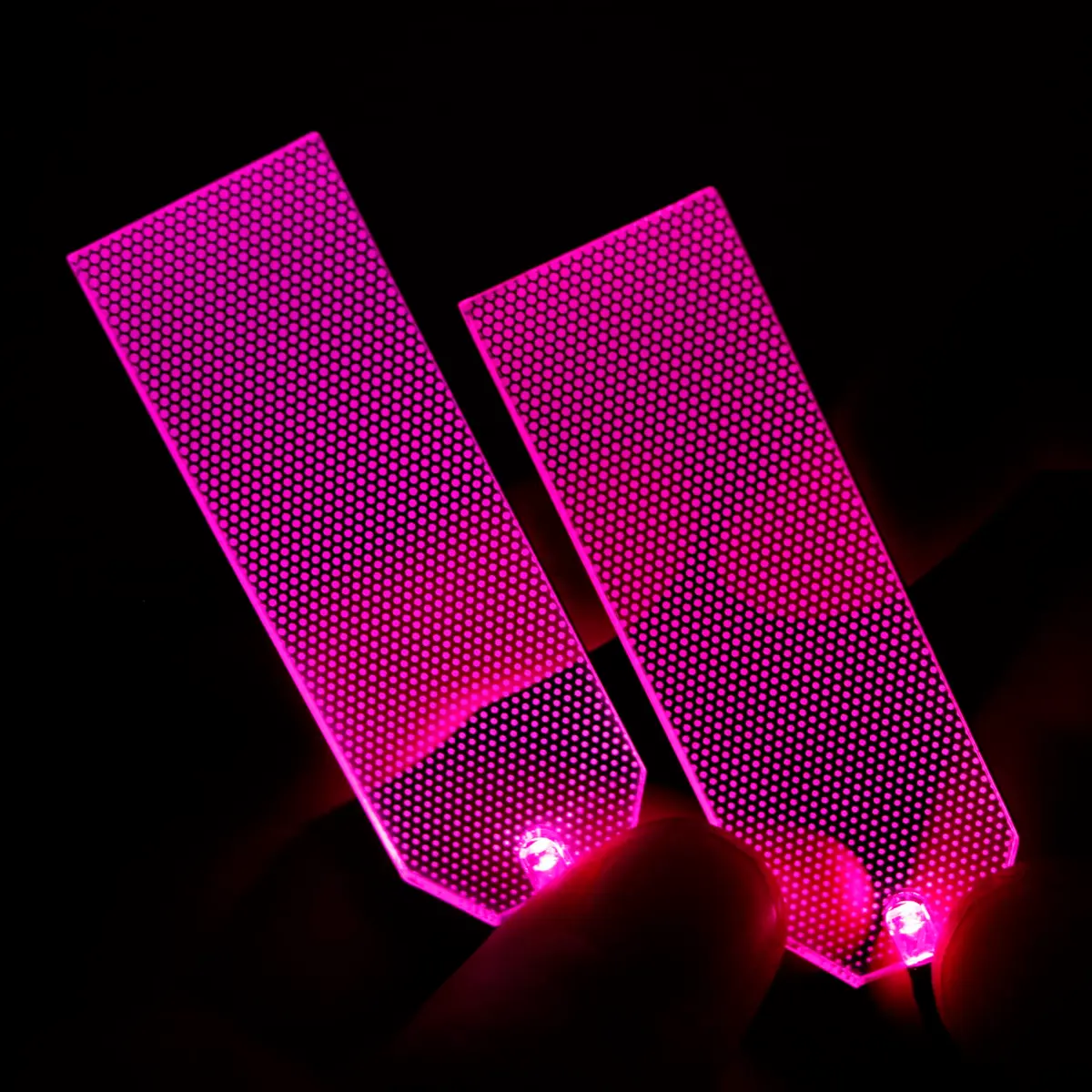 mlnyitus Triangle Acrylic LED Light Decorations Helmet Lights | Superhero Cosplay DIY Kit Pink - view 2