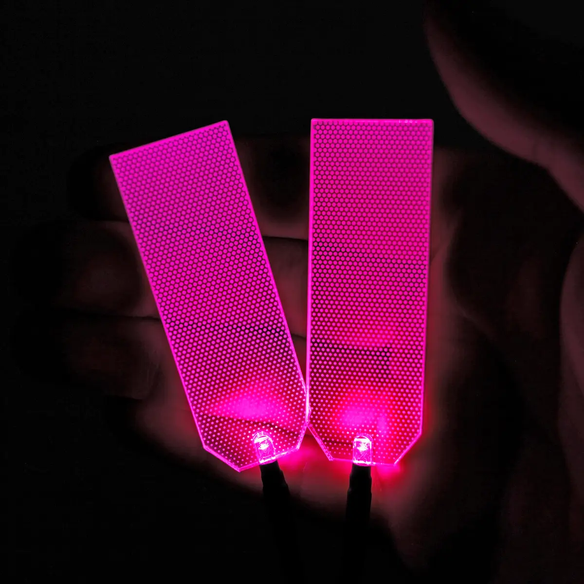 mlnyitus Triangle Acrylic LED Light Decorations Helmet Lights | Superhero Cosplay DIY Kit Pink - view 3