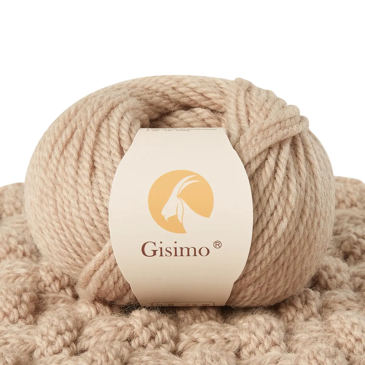 Gisimo 100% Merino Wool Yarn 3-Ply | Luxurious & Soft for Hand Knitting & Crocheting (Khaki, 1Ball) - main product image
