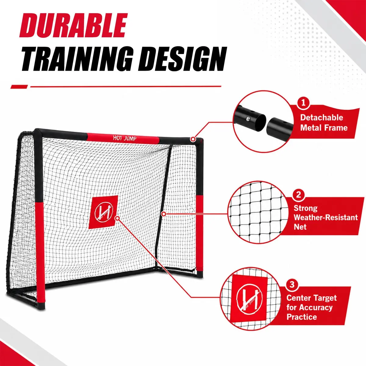 Hotjump Soccer Goals for Backyard 6x4 ft Weatherproof Kids Metal Goal | Easy Setup & Safety Foam - view 4