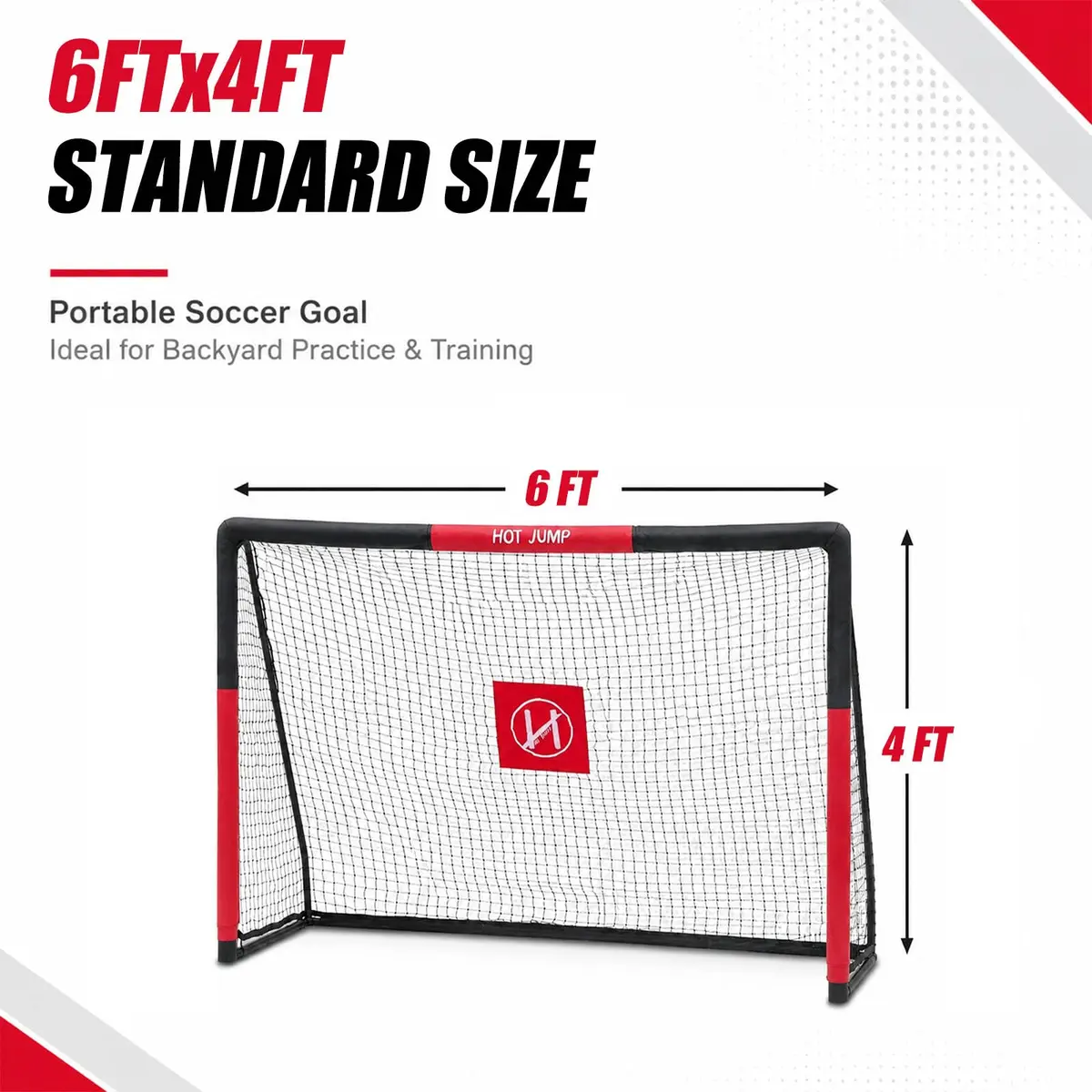 Hotjump Soccer Goals for Backyard 6x4 ft Weatherproof Kids Metal Goal | Easy Setup & Safety Foam - view 6