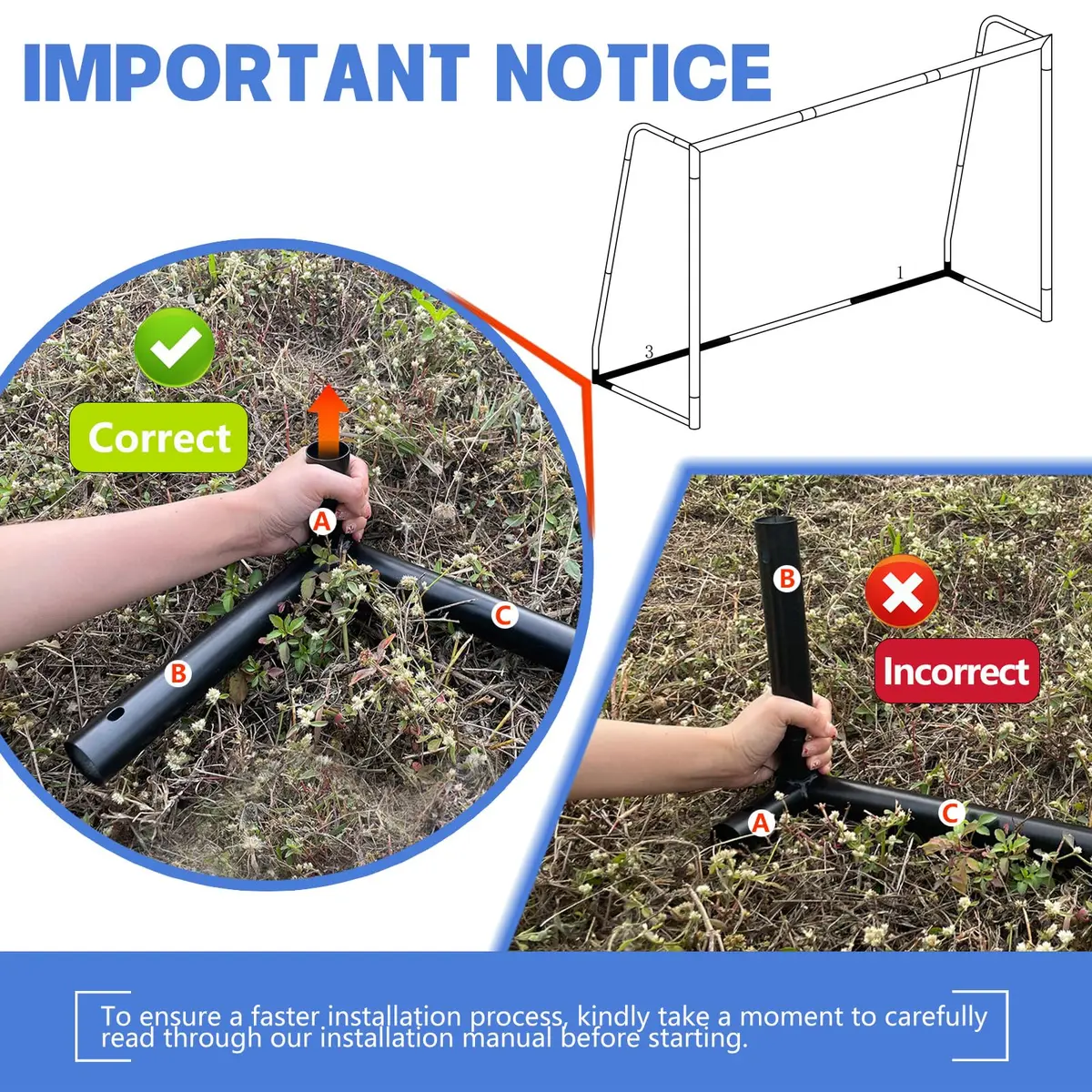 Hotjump Soccer Goals for Backyard 6x4 ft Weatherproof Kids Metal Goal | Easy Setup & Safety Foam - view 8