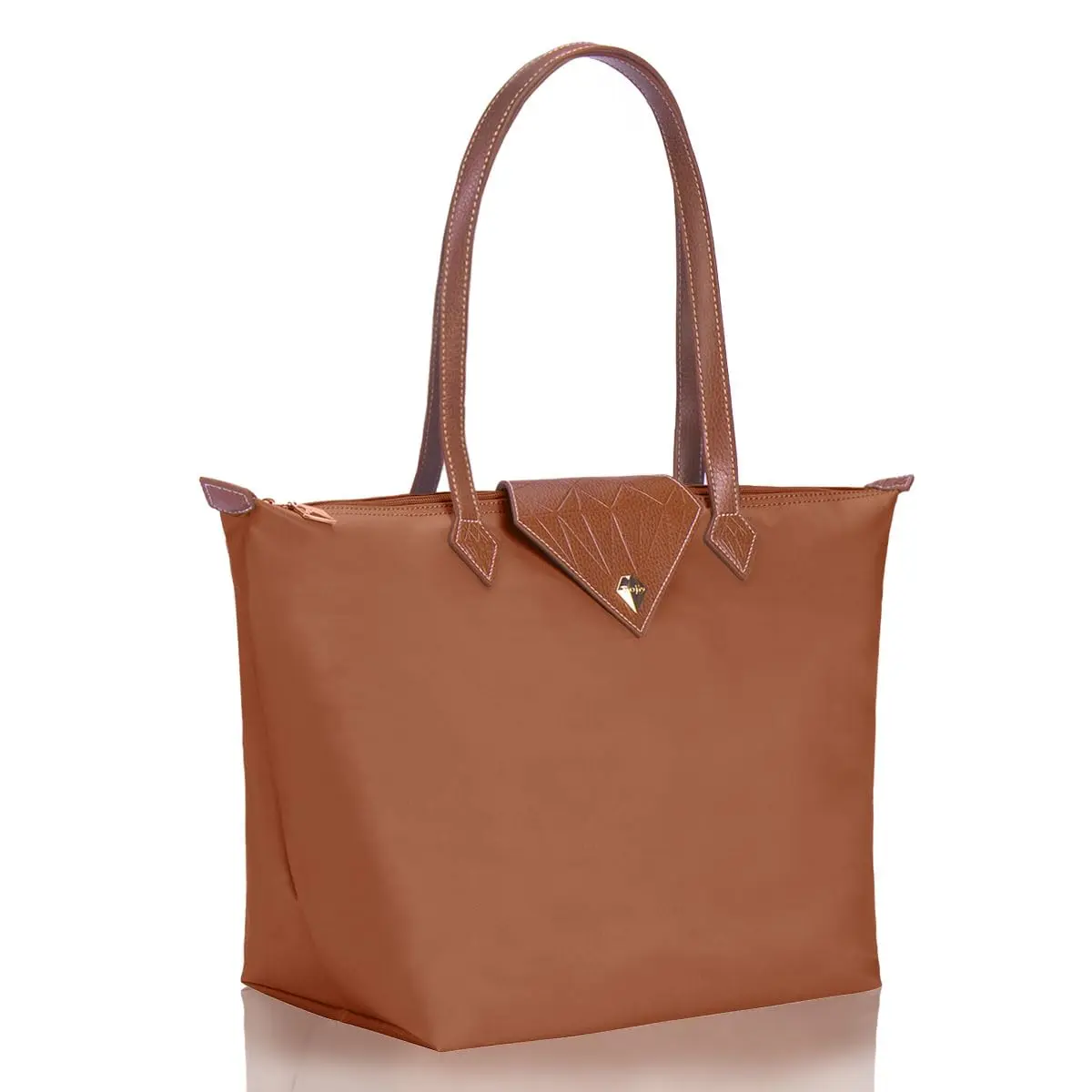 BOJLY Women's Tote Bag, Large Russet Nylon Waterproof Folding Beach Travel Bag | Stylish Shoulder Bag for Work & Shopping - view 3