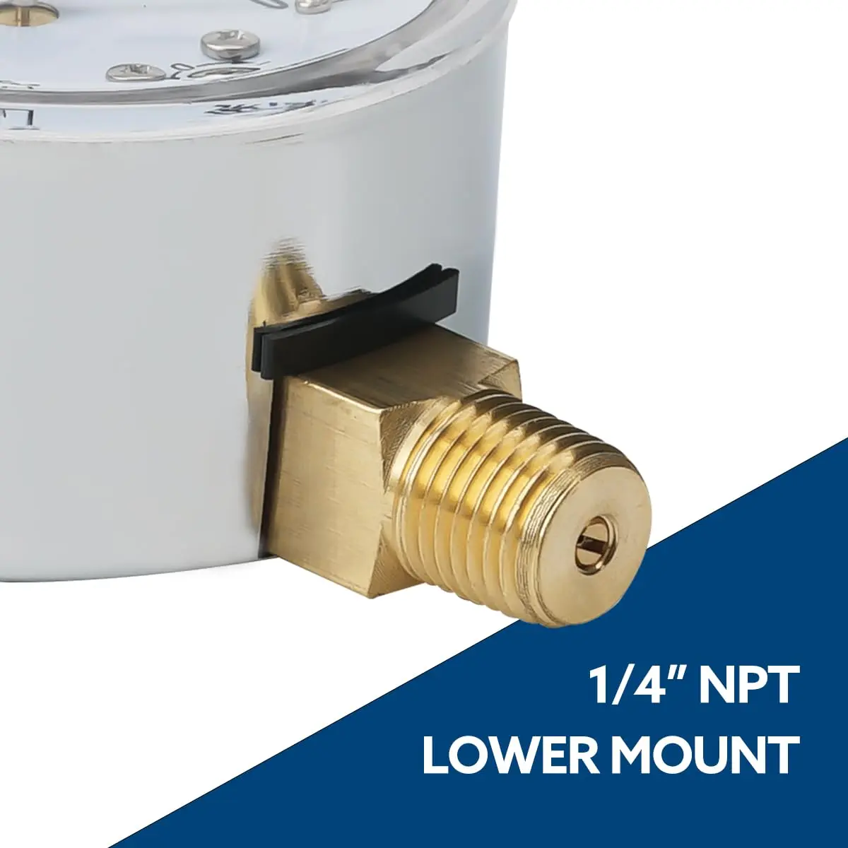senctrl 0-30 inH2O Low Pressure Capsule Gauge, 2-1/2" Dial, 1/4" NPT Lower Mount, Zero Adjustment | Durable Chrome Steel - view 6