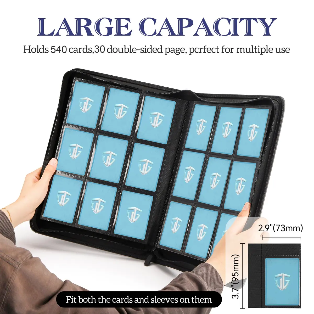 TCGUARD Trading Card Binder 9 Side Loading Pocket Green | Holds 540 Cards, Waterproof & Shockproof, Portable - view 5