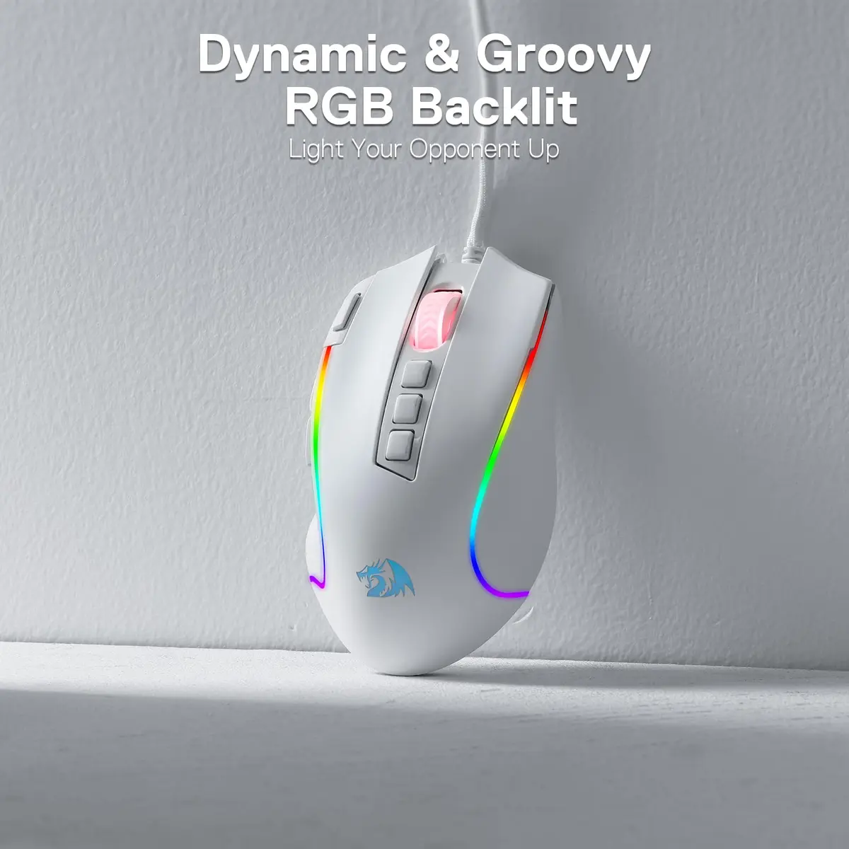 Redragon M612 Predator RGB Wired Gaming Mouse 8000 DPI (White) | 11 Programmable Buttons - view 6