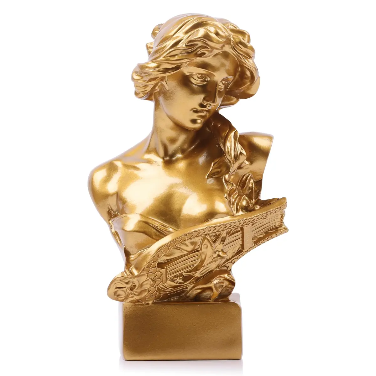 LCCCK Gold Aphrodite Statue Sculpture 15.24cm (6") | Greek Mythology Bust for Room Decor - main product image