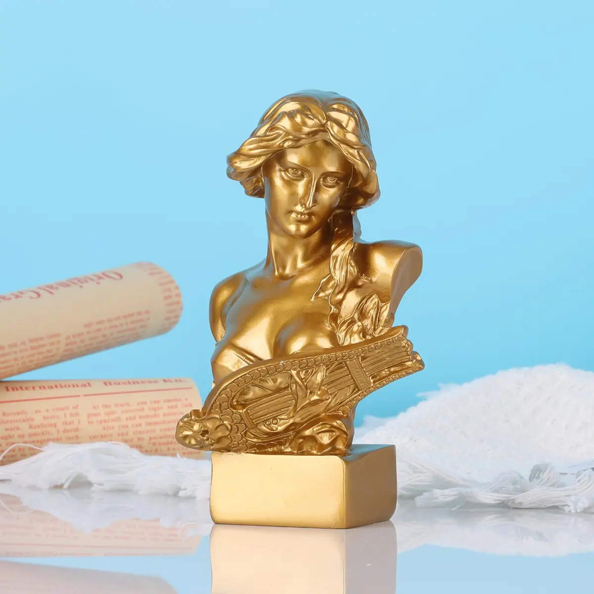 LCCCK Gold Aphrodite Statue Sculpture 15.24cm (6") | Greek Mythology Bust for Room Decor - view 5