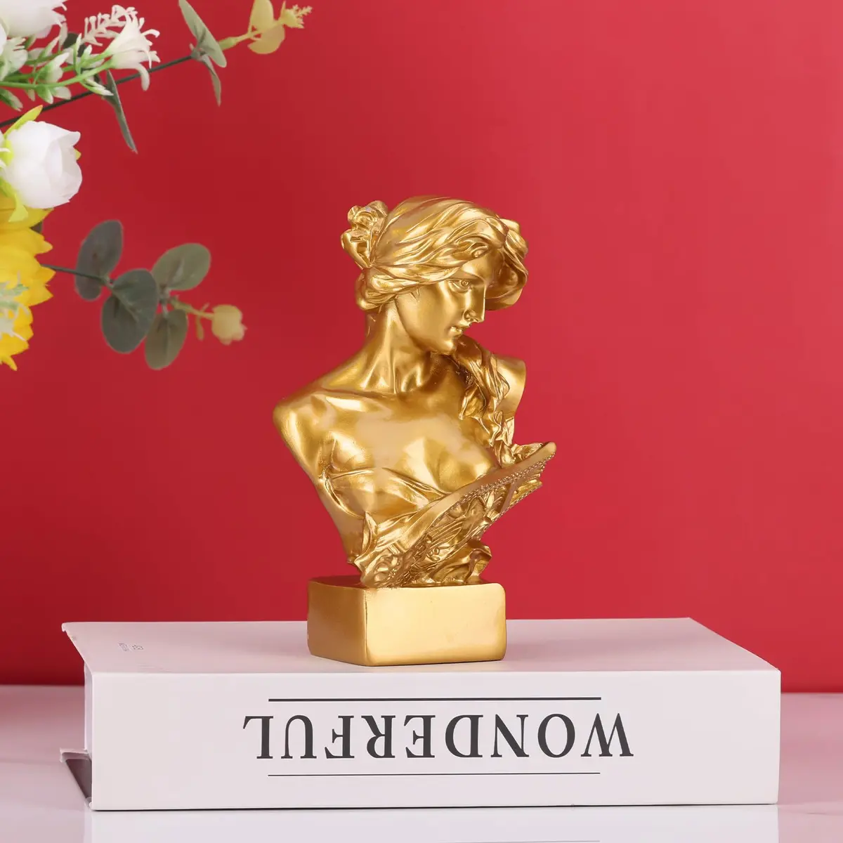 LCCCK Gold Aphrodite Statue Sculpture 15.24cm (6") | Greek Mythology Bust for Room Decor - view 3