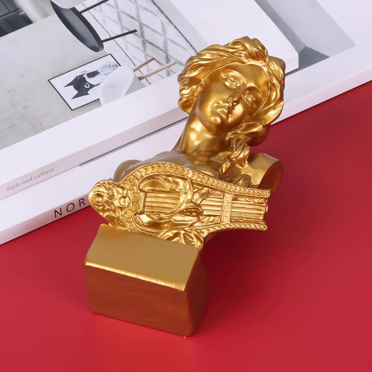 LCCCK Gold Aphrodite Statue Sculpture 15.24cm (6") | Greek Mythology Bust for Room Decor - view 4
