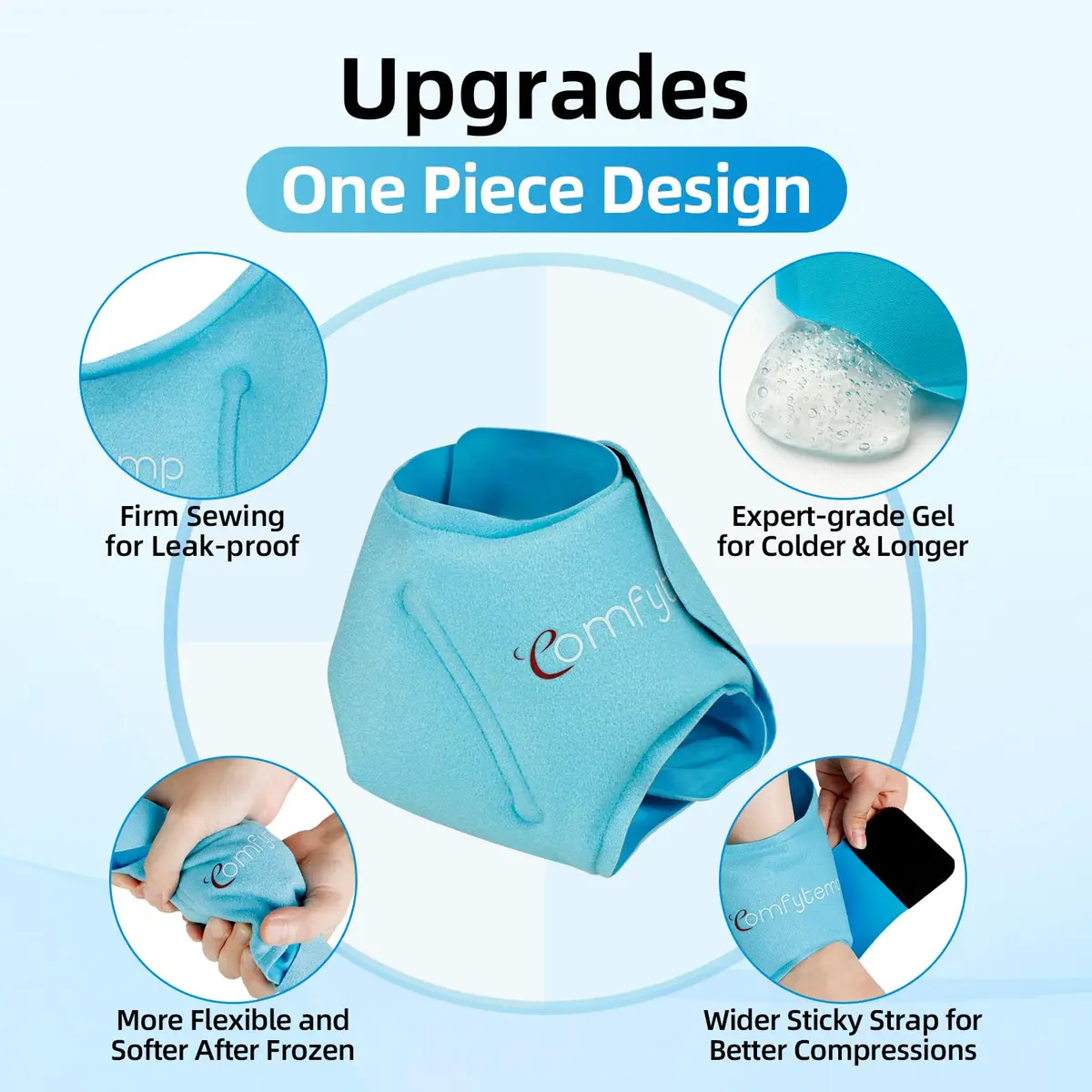 Comfytemp Ankle Ice Pack Wrap for Plantar Fasciitis, Foot Pain Relief, 2pcs | Targeted Cold Therapy for Sprains & Arthritis - view 7