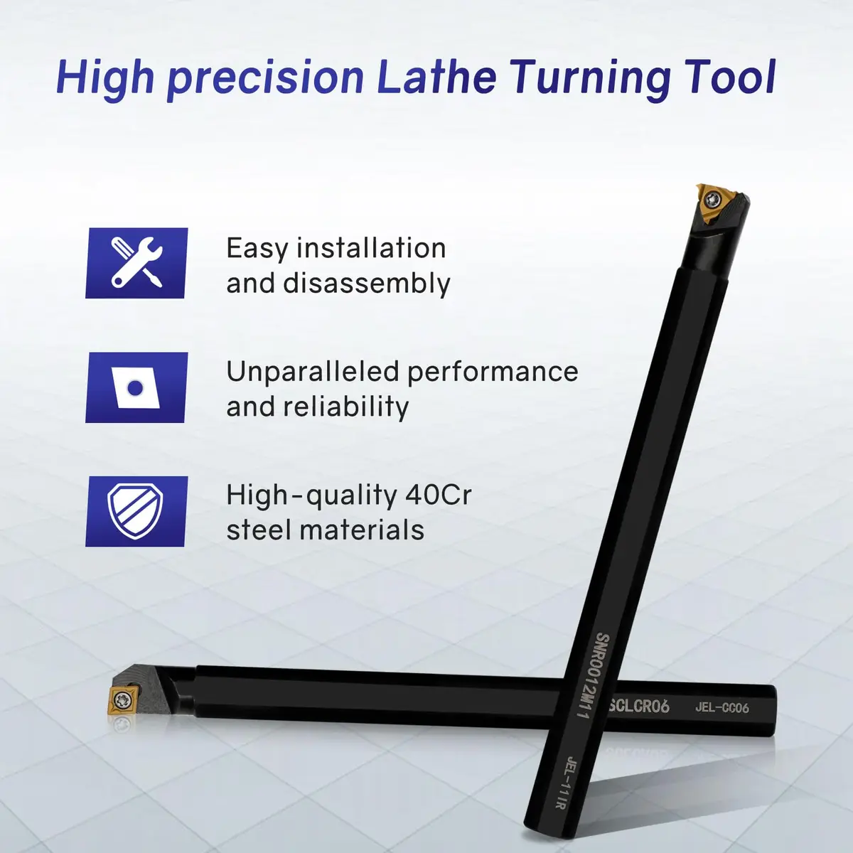 Joogto Indexable Lathe Turning Tool 21Pcs Kit 1/2'' 12mm Shank | Precision Metalworking Set for Professionals - view 5