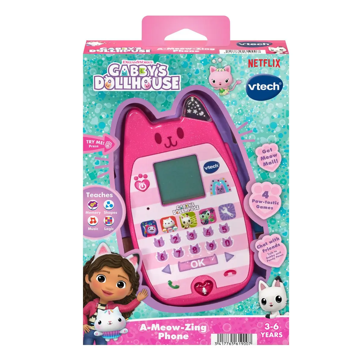 VTech Gabby's Dollhouse A-Meow-Zing Phone Multicolor | Pretend Phone for Ages 3+ - view 7