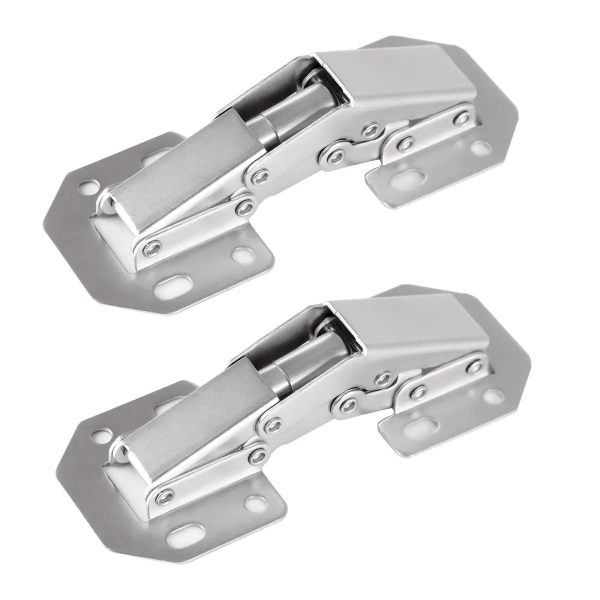 DOBOGA Hidden Hinges for Frameless Cabinets 4 inch Nickel | Concealed 90° Surface Mount - main product image