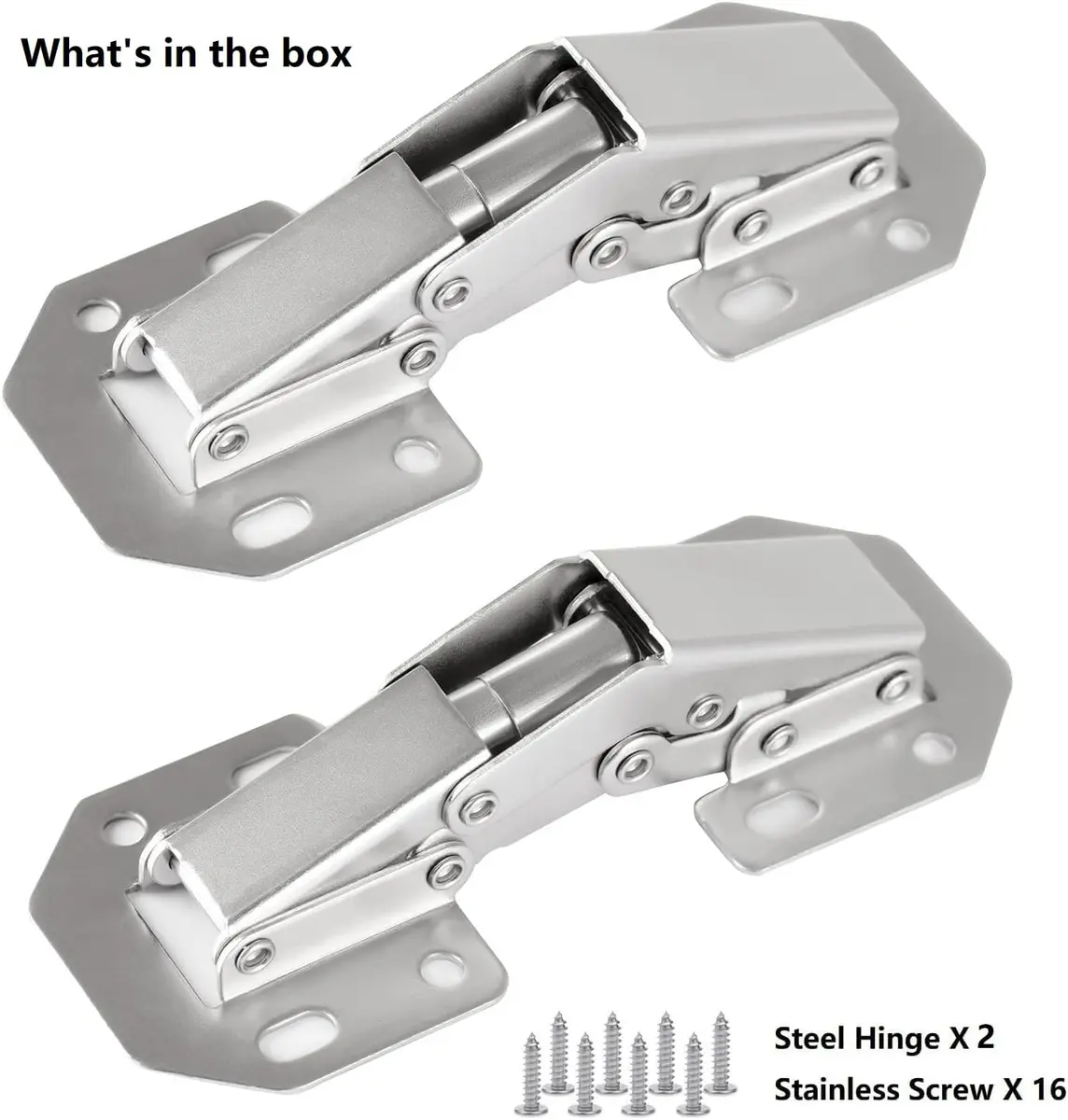 DOBOGA Hidden Hinges for Frameless Cabinets 4 inch Nickel | Concealed 90° Surface Mount - view 7