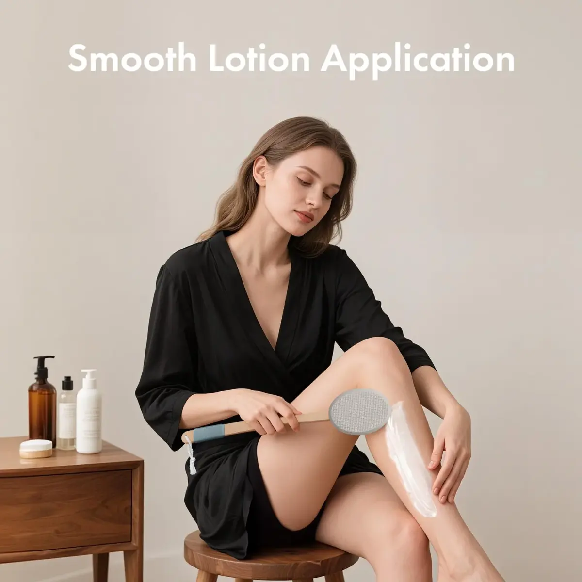 AmazerBath Lotion Applicator for Back, Feet, 4 Replaceable Pads with Long Handle, Gray | Applies Lotion Evenly - view 7