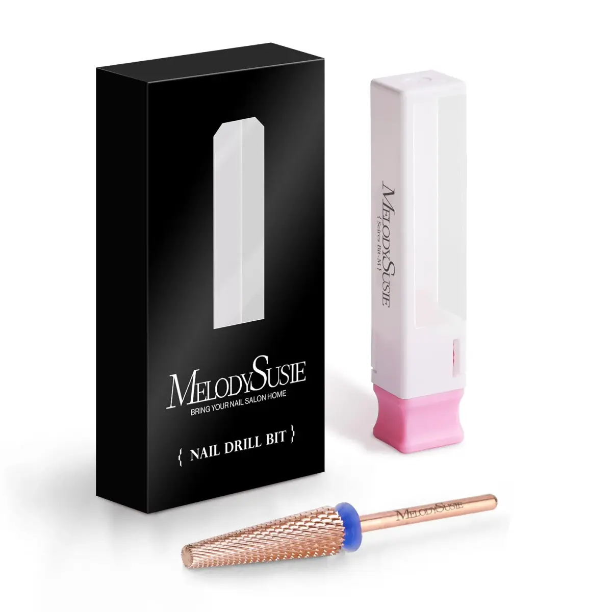 MelodySusie Super Long 5 in 1 Nail Drill Bits, Medium Grit, Rose Gold | Professional Carbide Tungsten for Manicure Pedicure - view 6