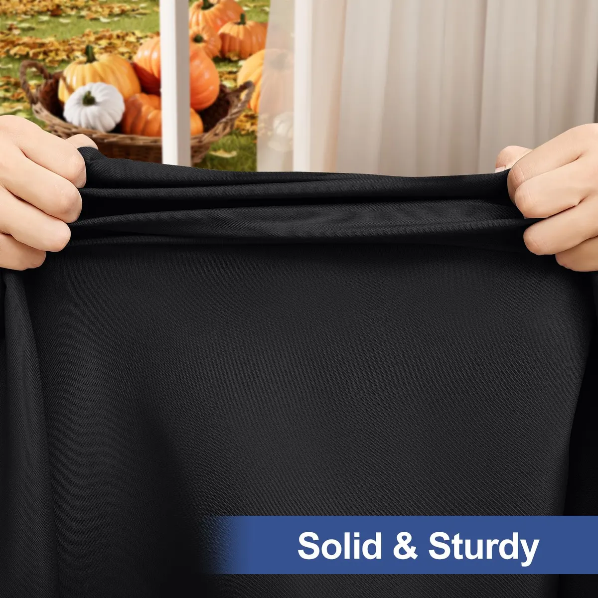 homing Rectangle Table Cloth Cover 6 Foot Black | Water-Resistant, Elastic Fit for 6ft Tables - view 4