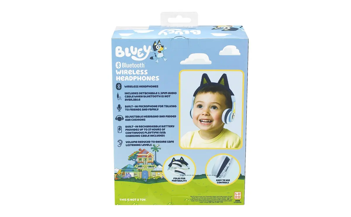 eKids Bluey Bluetooth Headphones for Kids, Volume Reduced Wireless On-Ear Headphones with Microphone | Safe Listening - view 7