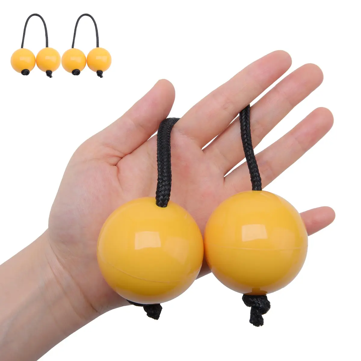 MGTECH 2 Pack Asalato Kashaka Shaker Balls | Traditional African Rhythm Instrument, Yellow - main product image