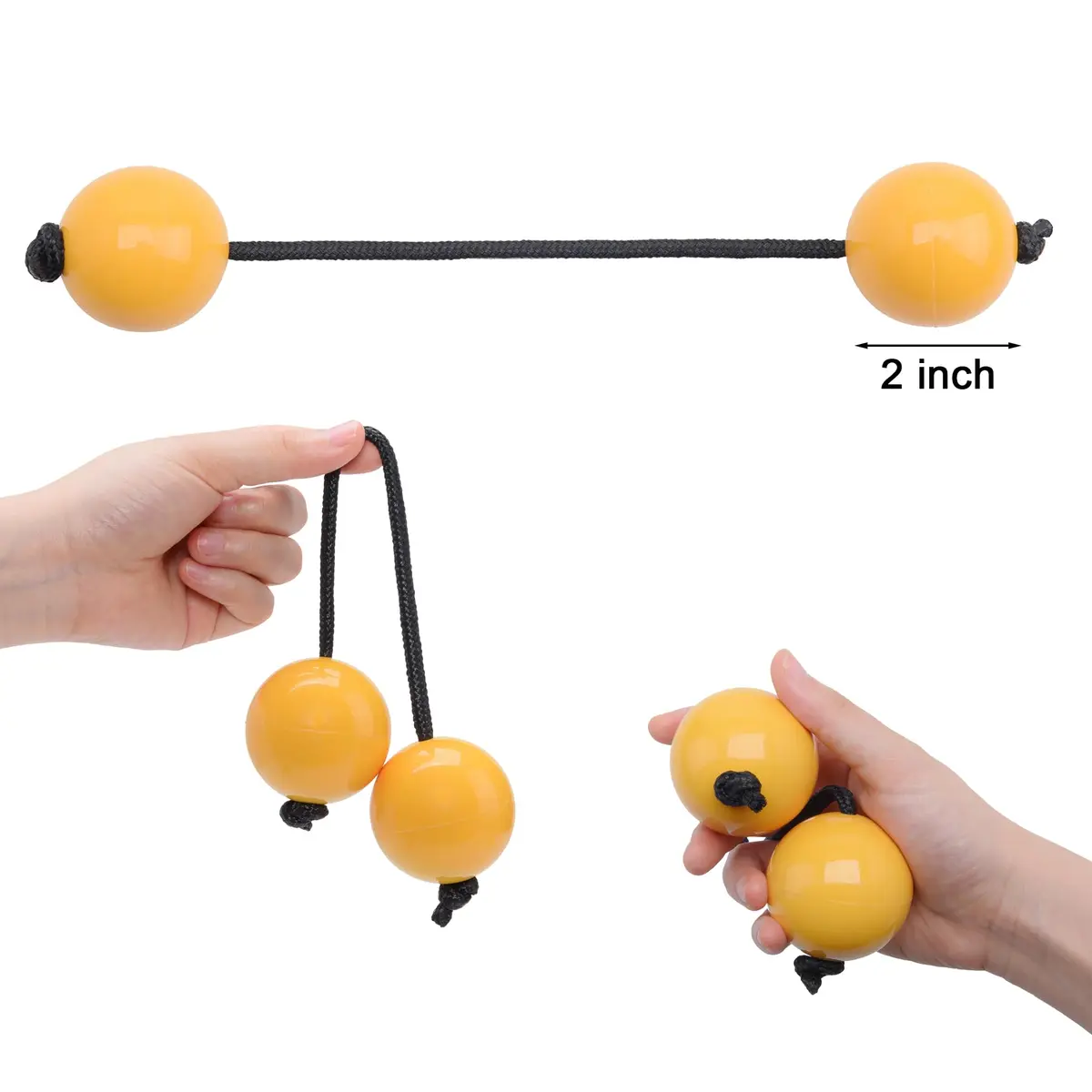 MGTECH 2 Pack Asalato Kashaka Shaker Balls | Traditional African Rhythm Instrument, Yellow - view 2