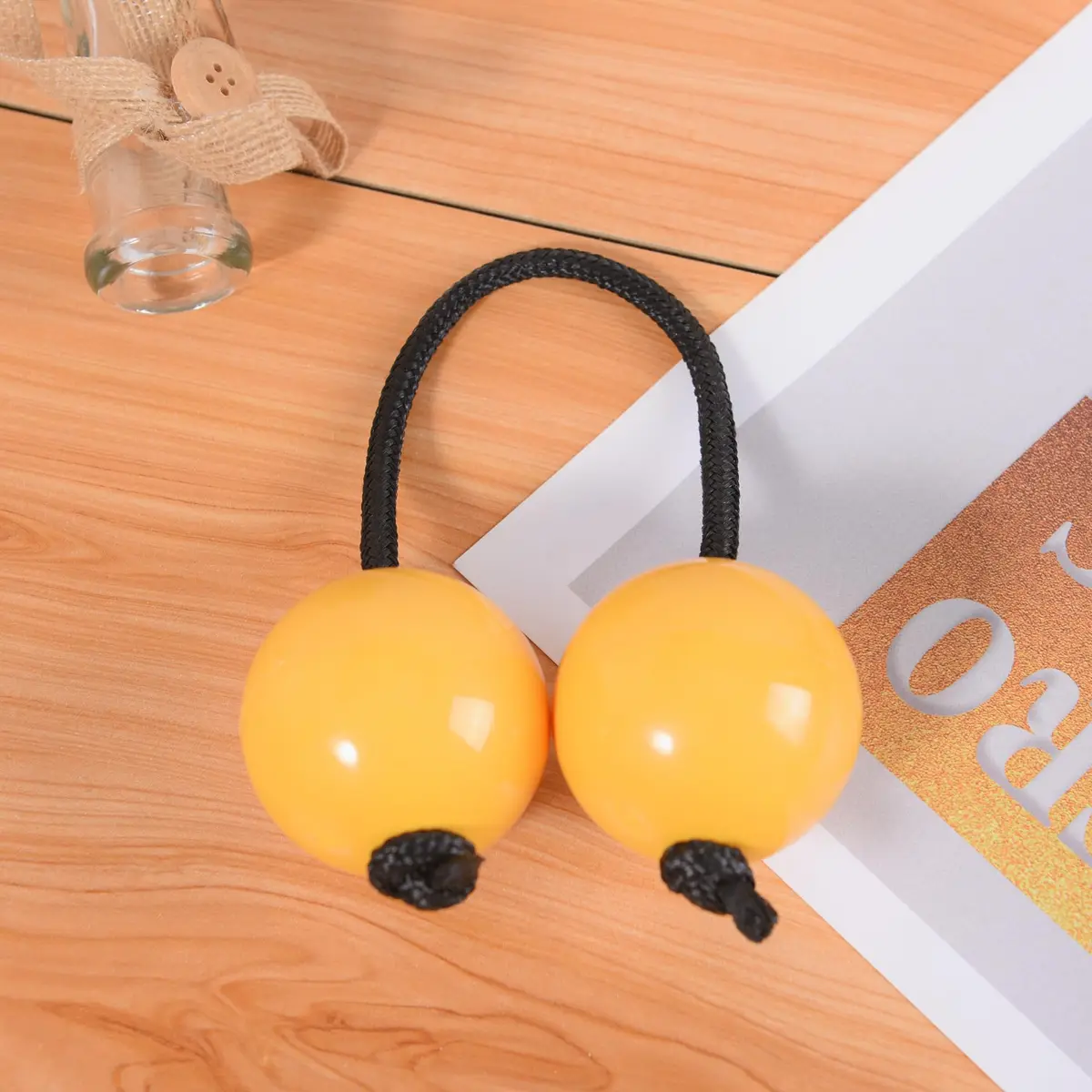 MGTECH 2 Pack Asalato Kashaka Shaker Balls | Traditional African Rhythm Instrument, Yellow - view 3