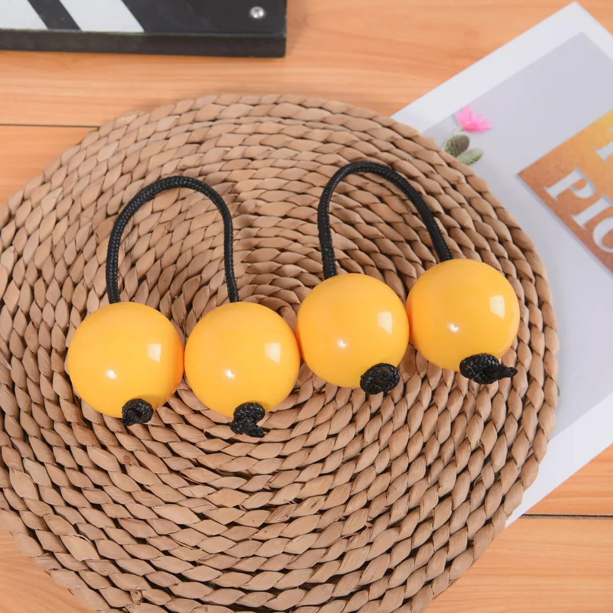 MGTECH 2 Pack Asalato Kashaka Shaker Balls | Traditional African Rhythm Instrument, Yellow - view 4