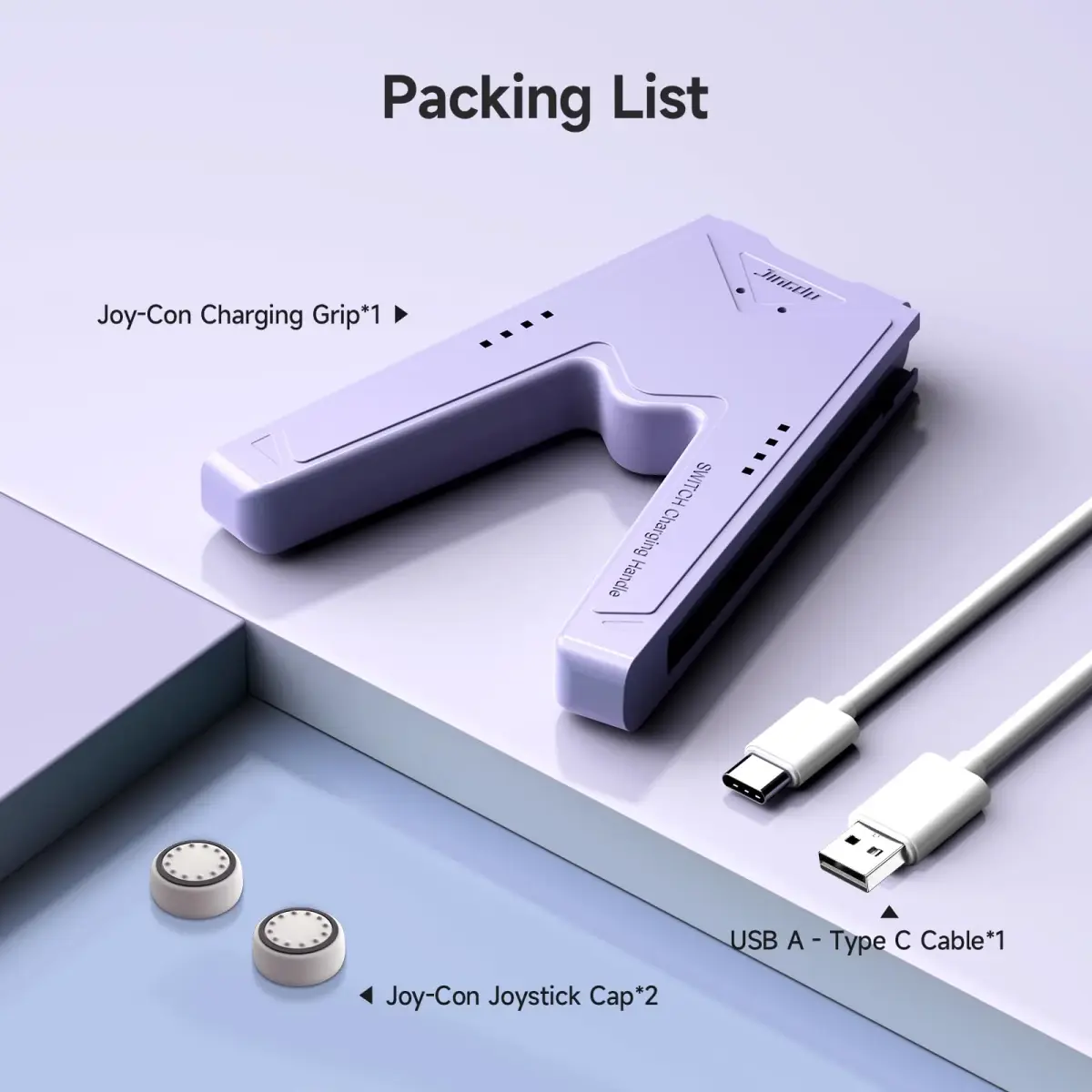 JINGDU Purple Joy-Con Charging Grip for Nintendo Switch & OLED | 45W Fast Charging - view 6
