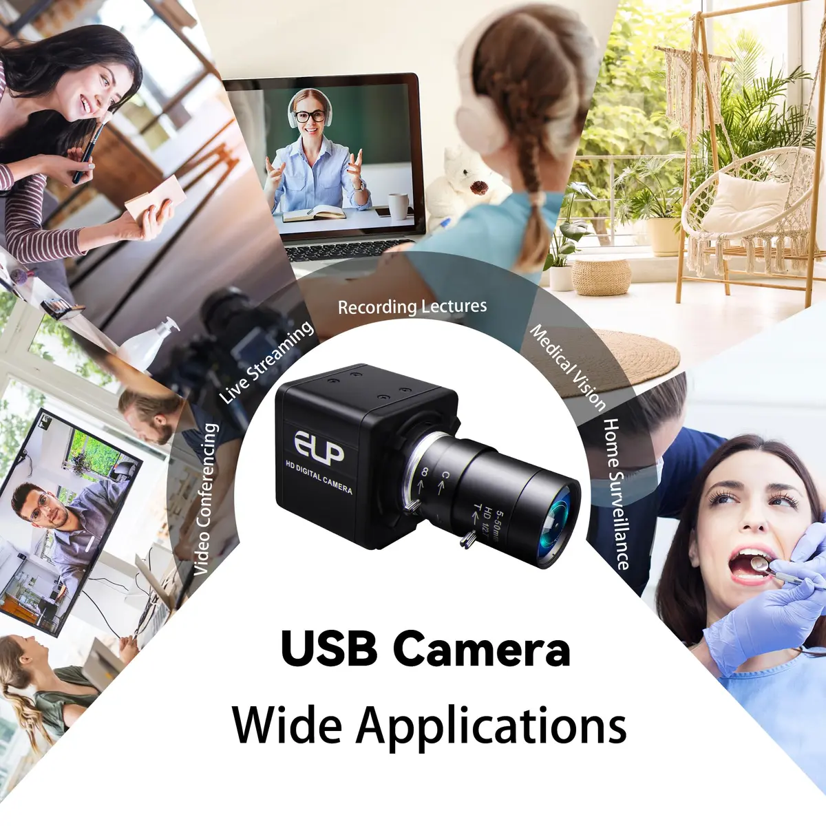 MMlove USB Camera 5MP HD Webcam 5-50mm Manual 10X Varifocus Zoom Lens | High-Resolution Video for Skype/Zoom - view 6