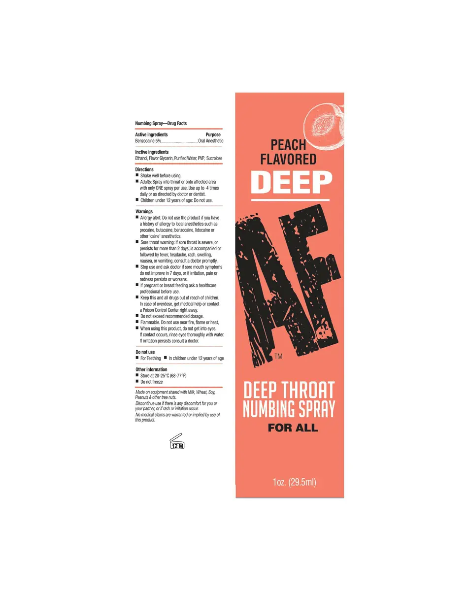 Naughty Kitty Kat Deep AF Deep Throat Spray (Peach) | Oral Desensitizer for Gag Reflex (110c) - view 2
