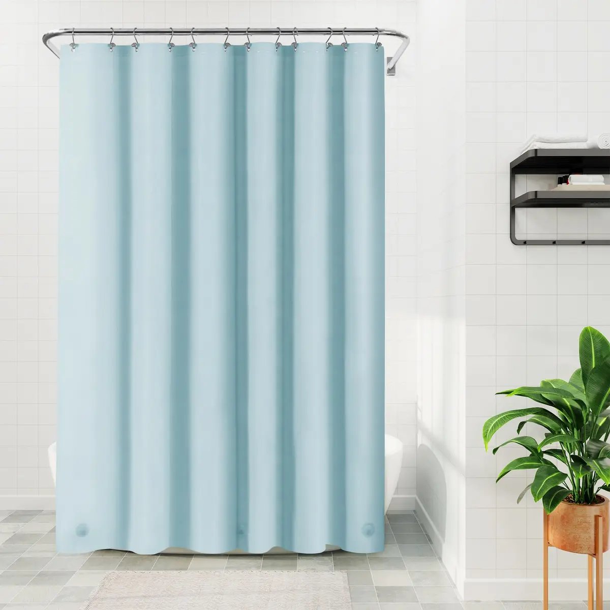 Barossa Design Shower Curtain Liner Light Blue | Waterproof, Durable & PVC-Free (72" x 72") - view 6