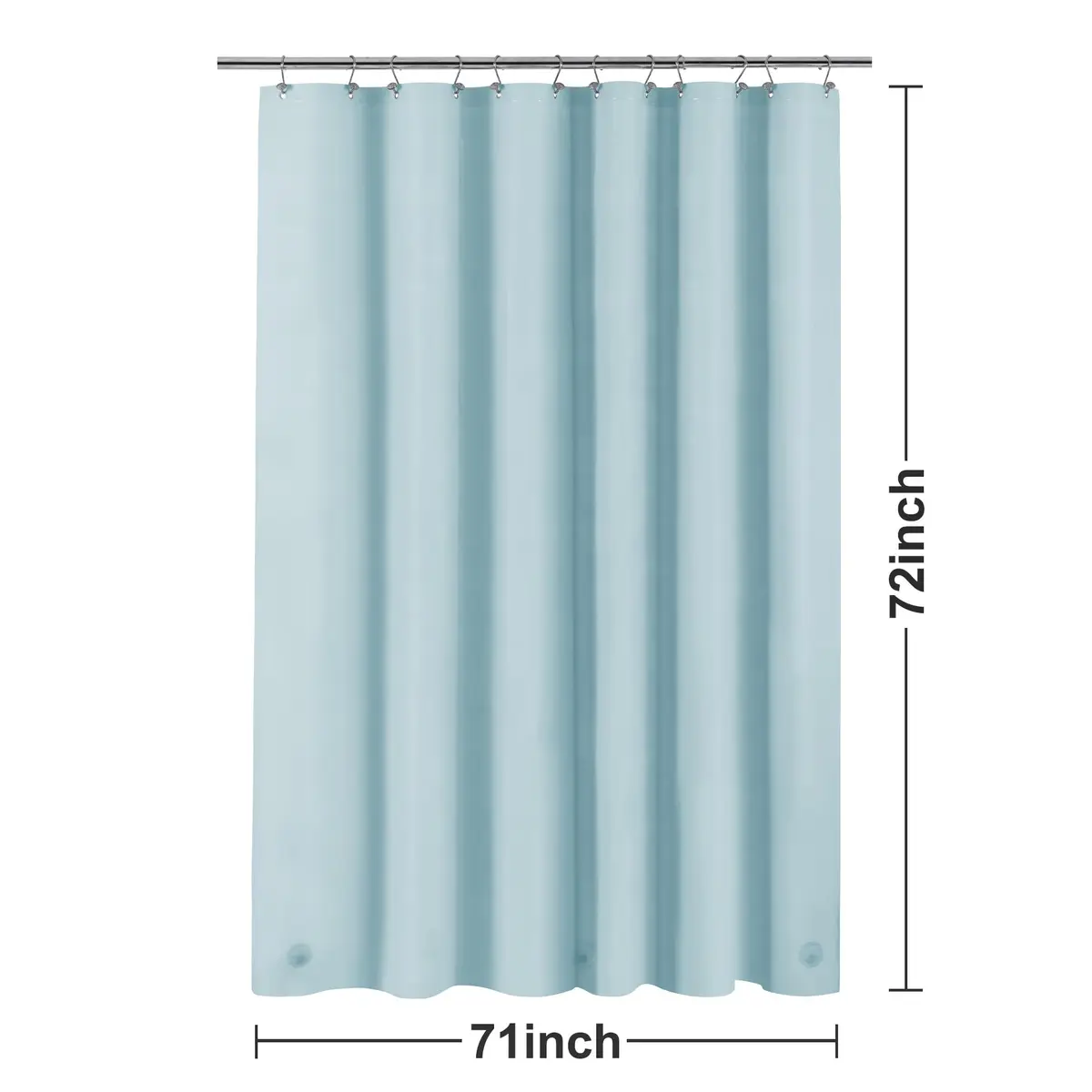 Barossa Design Shower Curtain Liner Light Blue | Waterproof, Durable & PVC-Free (72" x 72") - view 7