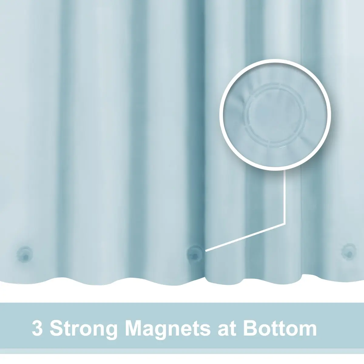 Barossa Design Shower Curtain Liner Light Blue | Waterproof, Durable & PVC-Free (72" x 72") - view 2