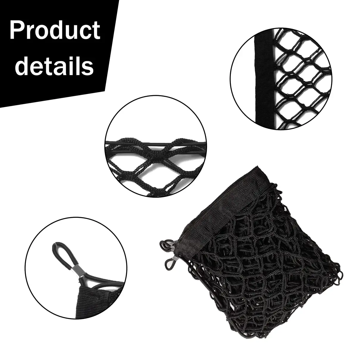 Amiss Cargo Net 2 Pack 35.4x15.8 Inch | Stretchable, Adjustable Elastic Trunk Storage with Hooks - view 3