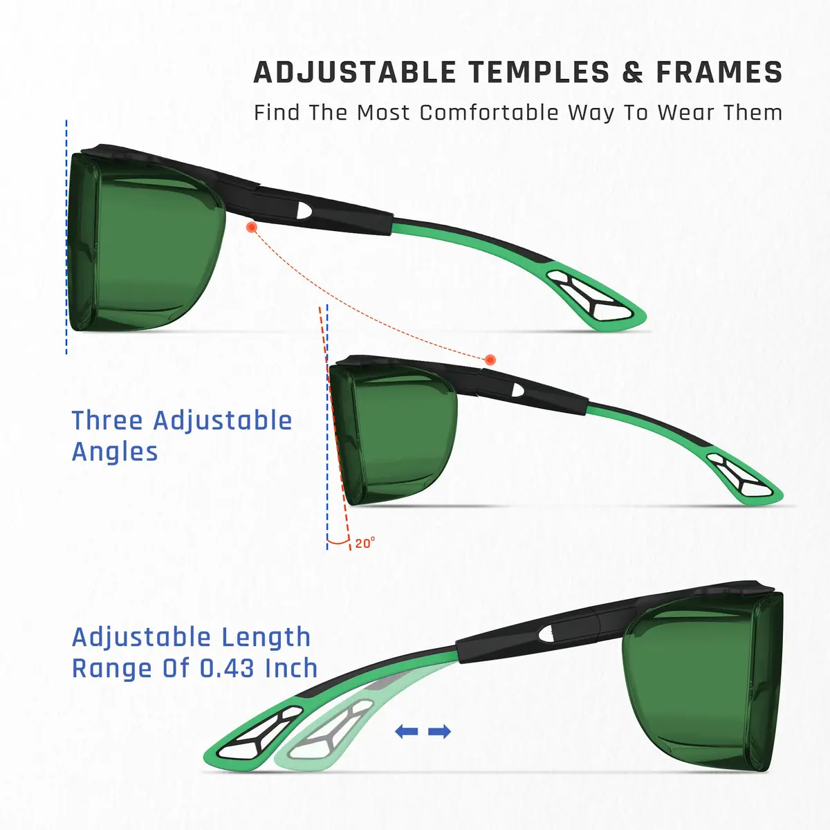 MEIGIX Laser Safety Glasses Over Glasses, IPL 200nm-2000nm Eye Protection Goggles with Anti-Fog Coating | ANSI Z136.1 Certified - view 5