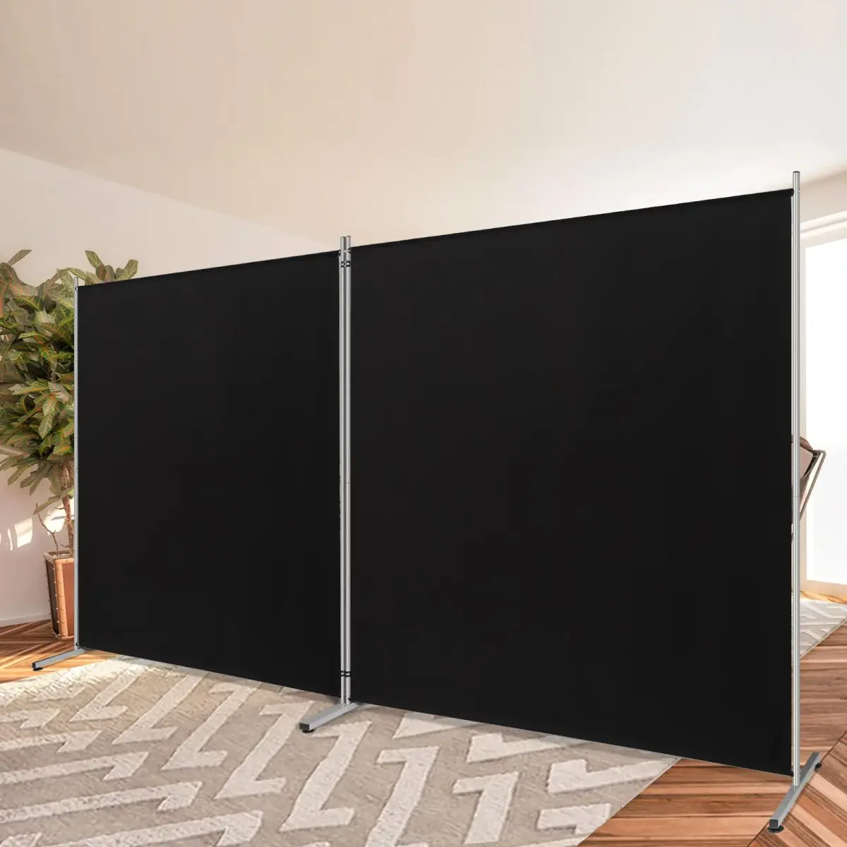 Rantila 2-Panel Room Divider 366cm (142" W x 71" H) | Freestanding Privacy Screen for Bedroom, Office, Study - main product image