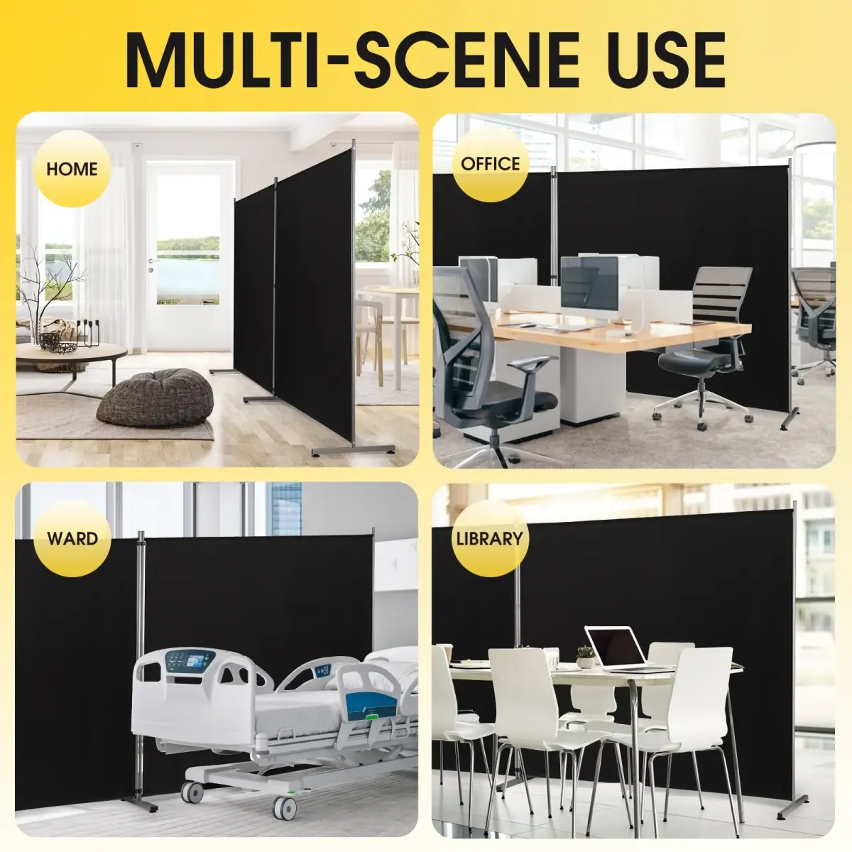 Rantila 2-Panel Room Divider 366cm (142" W x 71" H) | Freestanding Privacy Screen for Bedroom, Office, Study - view 5
