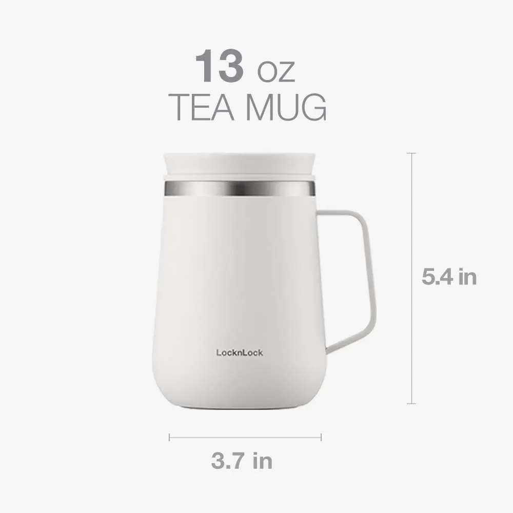 LocknLock Metro Tea Mug Mint 400ml (13oz) | Double Wall Stainless Steel Insulated Tumbler with Tea Infuser - view 6