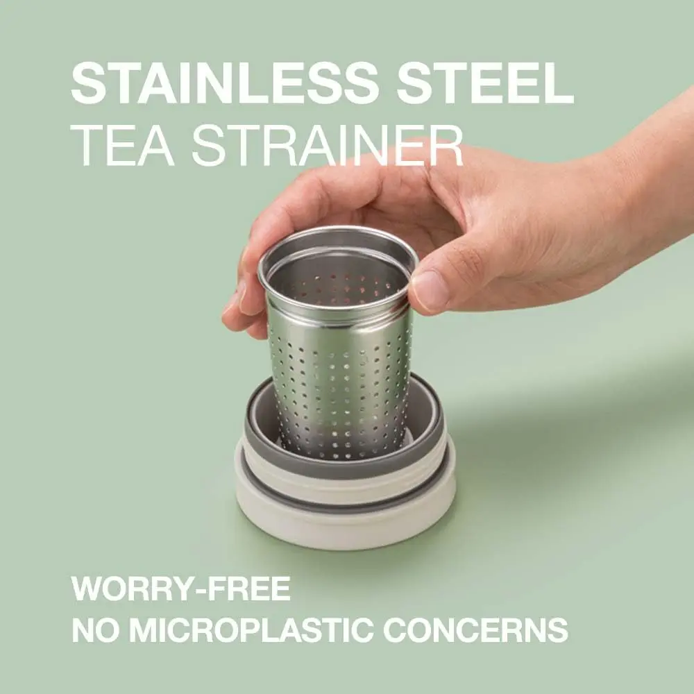 LocknLock Metro Tea Mug Mint 400ml (13oz) | Double Wall Stainless Steel Insulated Tumbler with Tea Infuser - view 4