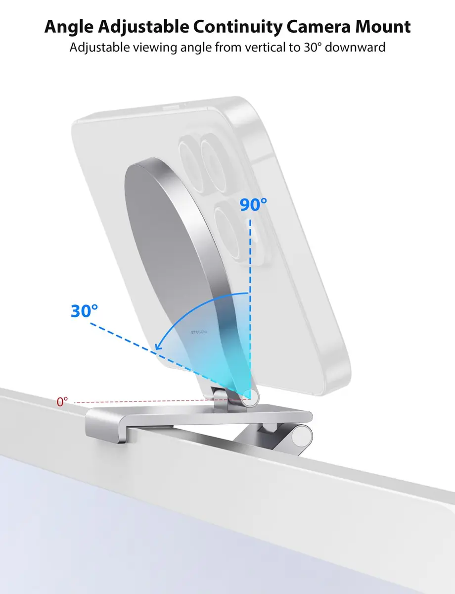 Stouchi Mag-Safe Continuity Camera Mount for Desktop Monitor & iMac | Silver (0.1 kg) - view 5